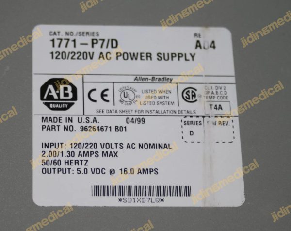 AB ALLEN BRADLEY 1771-P7 /D POWER SUPPLY MODULE SER D P7D P7/D A04 - Image 2